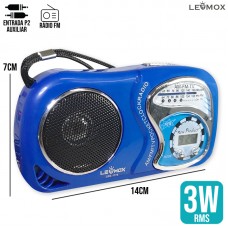 Rádio de Bolso Retrô LES-1775 Lehmox - Azul